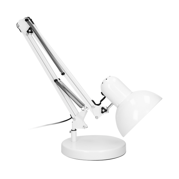 DEON desk lamp, 10W, E27, high, steel, white DEON desk lamp, 10W, E27, high, steel, white